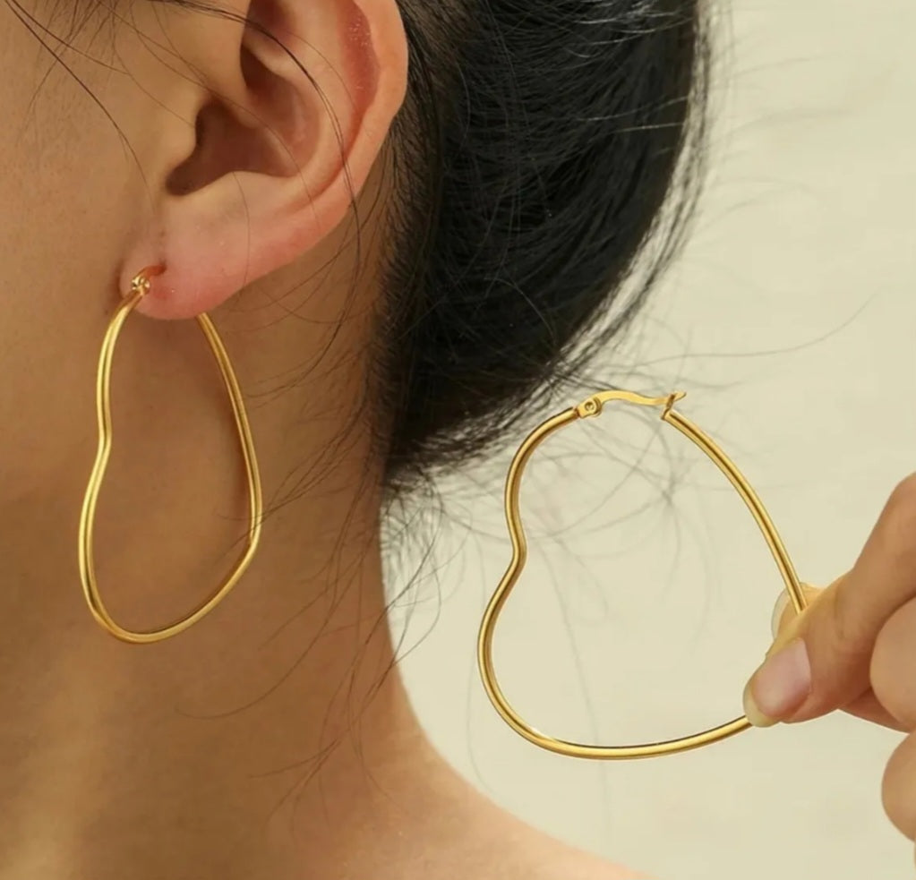 Hoop Oversized Heart Earrings