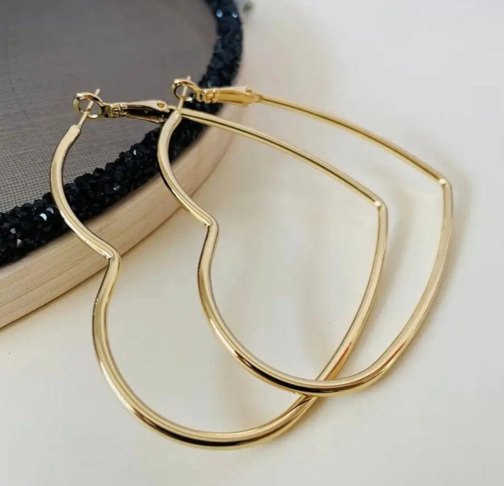 Hoop Oversized Heart Earrings